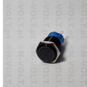 Interruptor de botão de 16 mm, momentâneo, led de anel cor branco, terminal de pino, óxido preto