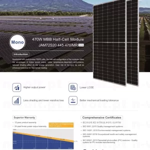 JA SOLAR 460W JAM72S20 MR pro nova tecnologia