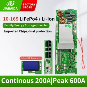 JBD Smart BMS 15S 16S 100A e 200A PCB com LCD
